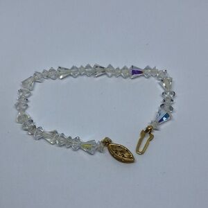VINTAGE G.Sterling AB Crystals Elegant Glam Bracelet